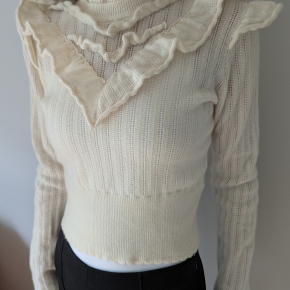 Cream Ruffle Sweater - Picture 5 of 5